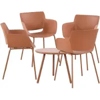 CLP Sitzgruppe Berena Set Tisch Berea Stühle Alpena wetterfest und UV-beständig terracotta 4 Stühle