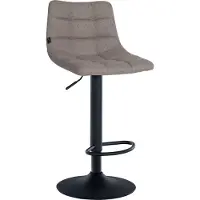 CLP Barhocker Jerry Stoff höhenverstellbar und 360 drehbar | Farbe grau Gestell Farbe schwarz