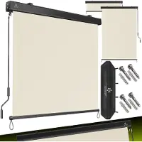 Kesser Senkrechtmarkise Außenrollo Handkurbelmechanismus Balkonrollo Sonnen & Sichtschutz Beschattung Sonnenschutz Außen Rollo mit Kurbel Markisenkasten Balkon & Terrasse Inkl. Montageset & Abdeckung