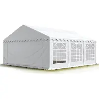 Profizelt24 Partyzelt Festzelt 5x6 m Garten-Pavillon PVC Plane 700 N in weiß Wasserdicht