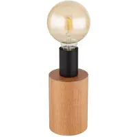 Etc-shop Tischleuchte, Holz, natur braun, schwarz matt, H 19,5 cm