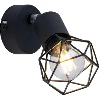 Etc-shop RGB LED Wandstrahler, Metallkäfig, schwarz, Spot verstellbar, XARA I
