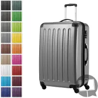 Hauptstadtkoffer Alex - Großer Hartschalen-Koffer für Aufgabegepäck mit Erweiterung Trolley Rollkoffer Check-In Reisekoffer XL 75 cm, 119 L, 4 Rollen, glänzend,Silber