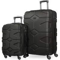Hauptstadtkoffer X-Kölln - 2er Koffer-Set erweiterbare Trolleys, robuste Hartschale ABS, Handgepäck + Aufgabegepäck Reisekioffer, TSA, (S & L),Schwarz