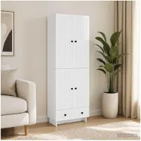 vidaXL Schrankset 2 pcs Hochglanz Weiß 66 x 34,5 x 95 cm Holzwerkstoff