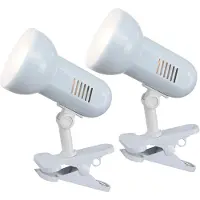 Etc-shop 2er Tischlampe, Spot beweglich, weiß, Metall, H 21cm