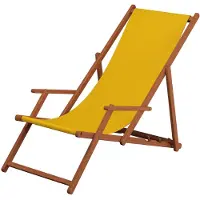 Erst-Holz Liegestuhl gelb Gartenliege Tisch Deckchair Sonnenliege Gartenstuhl Massivholzmöbel 10-302 T