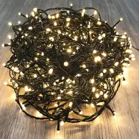 Mojawo LED Lichterkette für Außen warmweiß Kabel grün 240 LED's