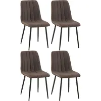 CLP 4er Set Stühle Dijon mit Lehne braun Material Stoff