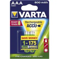 Varta , Accu Rechargeable AAA 800mAh Wiederaufladbare Batterien, 2 Stück