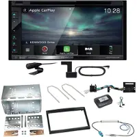 Kenwood DNX-5190DABS Navi CarPlay CD Einbauset für Citroen C2 C3 Berlingo Jumpy