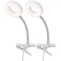 Etc-shop 2x LED Tischleuchte, Spot beweglich, weiß, Metall, H 21cm