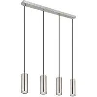 Globo LED Hängeleuchte, 4-flammig, Metall, chrom, rund, H 120 cm