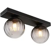 Globo Lighting LED Deckenlampe, schwarz matt, Rauchglas, L 35 cm