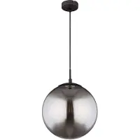 Etc-shop Hängelampe, Glas, rauch-farben, schwarz-matt, 30 cm, BLAMA