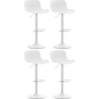 CLP 4er Set Barhocker Almada drehbar und höhenverstellbar | Farbe weiß
