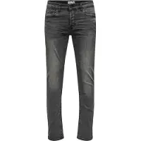 Only & Sons Slim Fit Jeans Basic Denim Hose ONSLOOM Tapered Trousers Stoned Washed Größe: 32W / 36L
