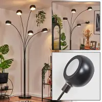 Hofstein Suio Stehlampe aus Metall in Schwarz/Chrom/Weiß, Retro/Vintage-Design
