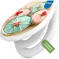 Banjado Familien WC Sitz weiß mit Kindersitz und Absenkautomatik und Motiv Cupcakes [TDWK 10544]