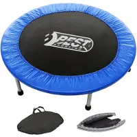 Best Sporting Fitness-Trampolin Indoor faltbar mit Tasche, blau-schwarz