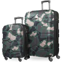 Hauptstadtkoffer X-Kölln - 2er Koffer-Set erweiterbare Trolleys, robuste Hartschale ABS, Handgepäck + Aufgabegepäck Reisekioffer, TSA, (S & L),Camouflage