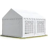 TOOLPORT Partyzelt Festzelt 5x5 m Garten-Pavillon PVC Plane 700 N in weiß Wasserdicht