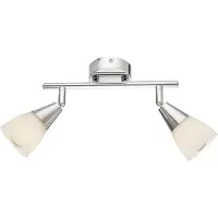 Etc-shop Deckenleuchte TADEUS, Silber, 2-Flammig, Schwenkbar, L 25 cm, Glas