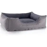 BedDog Hundebett TEDDY, Hundesofa,(L) ca. 80x65x18cm,ROCK-FLOW (grau/grau)