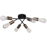 Etc-shop Deckenleuchte, Messing antik, schwarz, 54,5 cm, SARINI