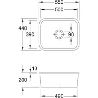 Villeroy & Boch 670601i4 U-Bau-SP Cisterna 60C 550x440mm