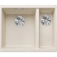 BLANCO Spüle SUBLINE 340/160-U 555 x 460 mm softweiß 527162 1 Spülbecken Ohne Tropffläche Becken links Mit Restebecken