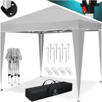 Kesser Pavillon 3x3m | wasserdicht | inkl. Tragetasche mit Rollen| Pop-Up Klicksystem | UV-Schutz 50+ | Faltpavillon | Gartenzelt | Partyzelt | Metall-Verstrebungen