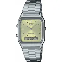 Casio AQ-230A-9AMQYES Armbanduhr Collection Edgy Silber/Hellgrün