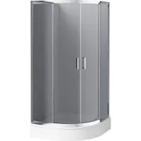 Loge Design Halbrunder Funkia Cabinet, Graphite Glas 80X80 Cm