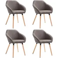 vidaXL Esszimmerstühle 4 Stk. Taupe Stoff