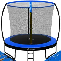 Kesser Trampolin Gartentrampolin | Rheinland GS | Kindertrampolin bis 150 kg | Komplettset mit Sicherheitsnetz, Leiter, Randabdeckung, Seitentasche & Zubehör