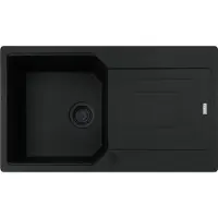 Franke Spüle URBAN UBG 611-86 in BLACK MATT - BLACK COLLECTION mit Excenterbedienung Drehknopf Edelstahl / Ausschnittmaß 840 x 480 mm R15 / Granitspüle