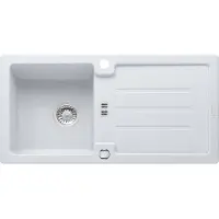Franke Spüle STRATA STG 614 Glacier mit Excenterventil / Ausschnittsmaß: 840 x 415 cm / Auflagespüle