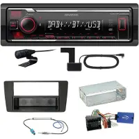 Kenwood KMM-BT408DAB Bluetooth DAB USB Einbauset für Skoda Yeti 5L Octavia 2