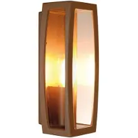 SLV 230657 MERIDIAN BOX, Outdoor Wandleuchte, TC-(D,H,T,Q)SE, rost, max. 25 W, klarer Kunststoff
