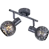 Etc-shop Deckenleuchte Spots beweglich, antik, grau, L 40,2cm