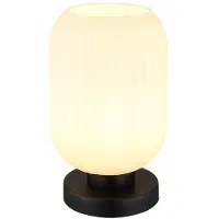 Globo Lighting LED Tischleuchte, schwarz Glas opal, H 24 cm