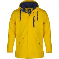 Dry Fashion Herren Regenjacke Bergen - Herrenjacke Regenmantel Männer Jacke Gefüttert Winddicht Wasserdicht in Gelb Größe L