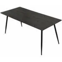 Trisens Esstisch Emilia ausziehbar 120-150-180 x 80 cm 4-10 Personen Küchentisch mit Metallgestell für Küche, Esszimmer Holz Optik,Farbe:Schwarz
