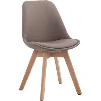 CLP Esszimmerstuhl Borneo Stoff mit Polsterung taupe Gestell Farbe natur
