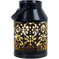 Etc-shop LED Solarleuchte, schwarz, Pflanzgefäß, H 16 cm