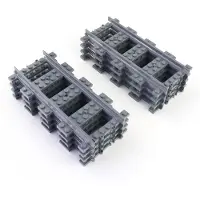 LEGO City Eisenbahn Schienen Gerade Dunkelgrau - 53401 NEU! Menge 10x