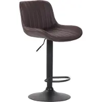 CLP Barhocker Lentini Kunstleder drehbar mit Höhenverstellung - braun Gestell Farbe schwarz