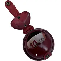 MIKA Schlüsselanhänger / Kleingeldbörse groß Sattelleder 9cm rot