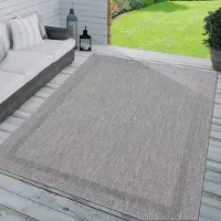 TT Home In-& Outdoorteppich Wetterfest Terrasse Küche Modern Mit Umrandung Unifarben Größe 80x150 cm
